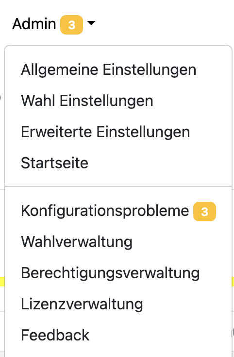 Einstellungsmenü
